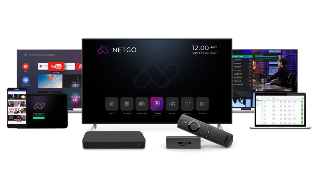 Stable IPTV interface showing live channels and video on demand